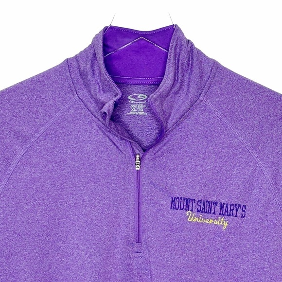 CHAMPION MOUNT ST. MARY’S UNIVERSITY Los Angeles 1/4 zip Purple Gold Extra large - Picture 3 of 4